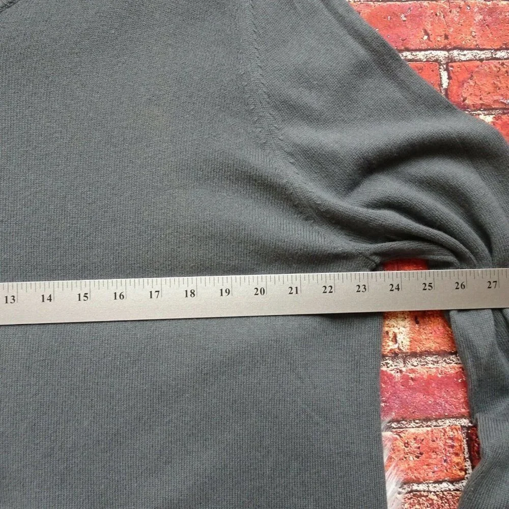 J. Crew Men's Sweater V-Neck Cotton Cashmere Gray Pullover Preppy Long Sleeve XL